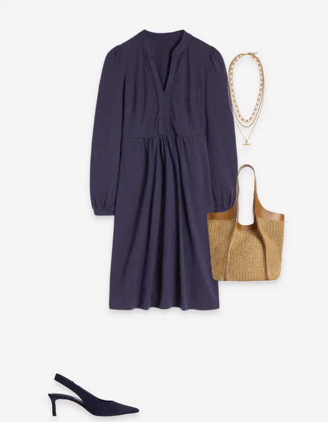 Naomi Relaxed Jersey Dress - Navy
