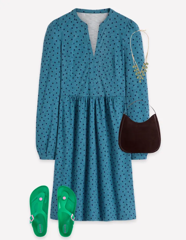 boden holiday dress Women's Naomi Relaxed Jersey in Blue NA-05.28.26AM