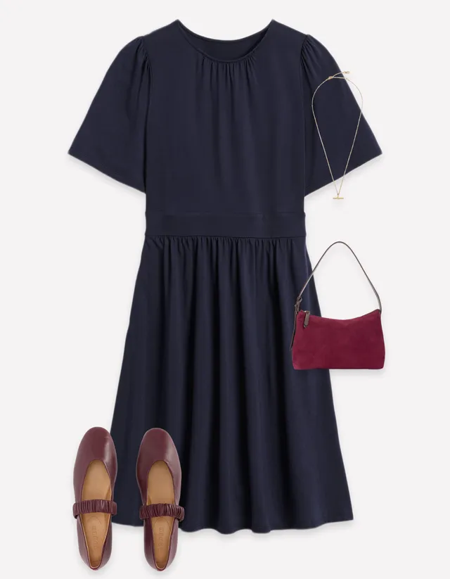 Louisa Short Jersey Dress - Navy